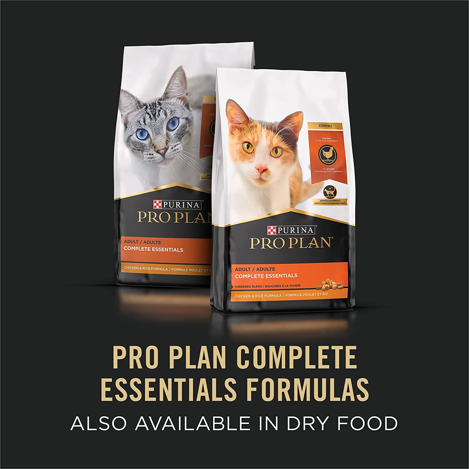 Purina Pro Plan High Protein Wet Cat Food Gravy， Chicken， Tomato and Pasta Entree - (24) 3 oz. Pull-Top Cans