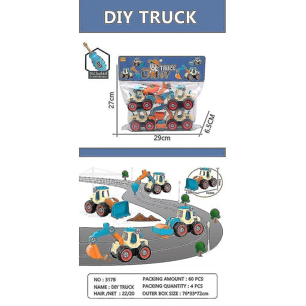 Education Toy Nut Disassembly Loading Unloading Engineering Truck Excavator Bulldozer Child Screw Creative Tool Car Boxcandy