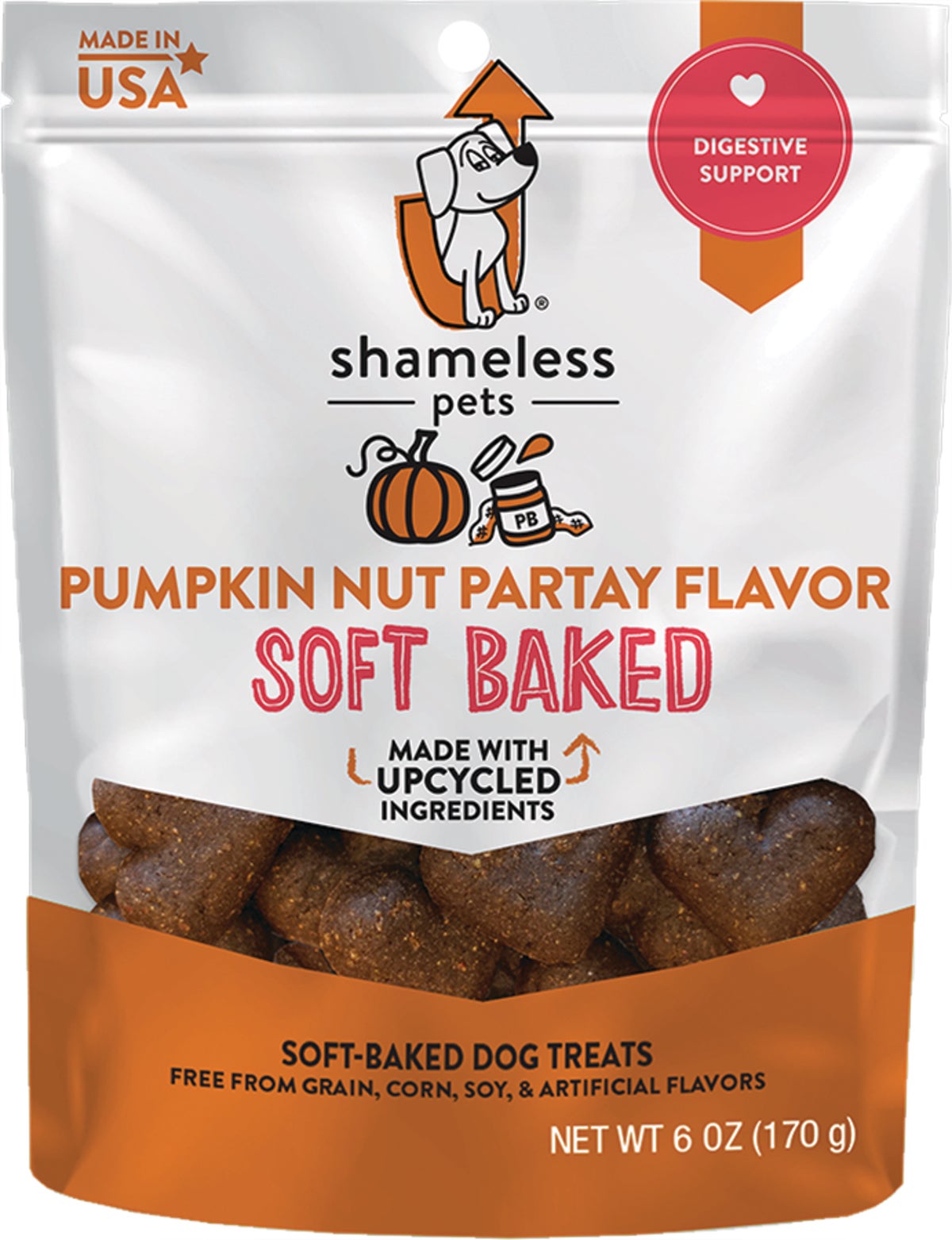 Shameless Pets Pumpkin Nut Partay Soft Baked Dog Treat 6 Oz.