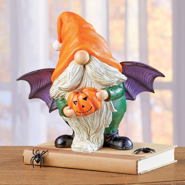 Collections Etc Halloween Bat Trick or treat Gnome Figurine 11 25 X 5 75 X 10