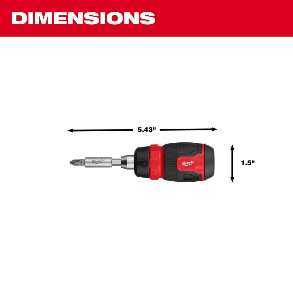 Milwaukee 8-in-1 Ratcheting Compact Multi-Bit Screwdriver 48-22-2913 from Milwaukee