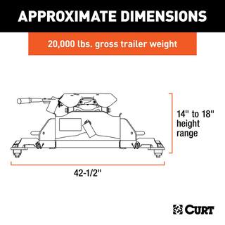 CURT A20 5th Wheel Hitch with Ram Puck System Legs 16044