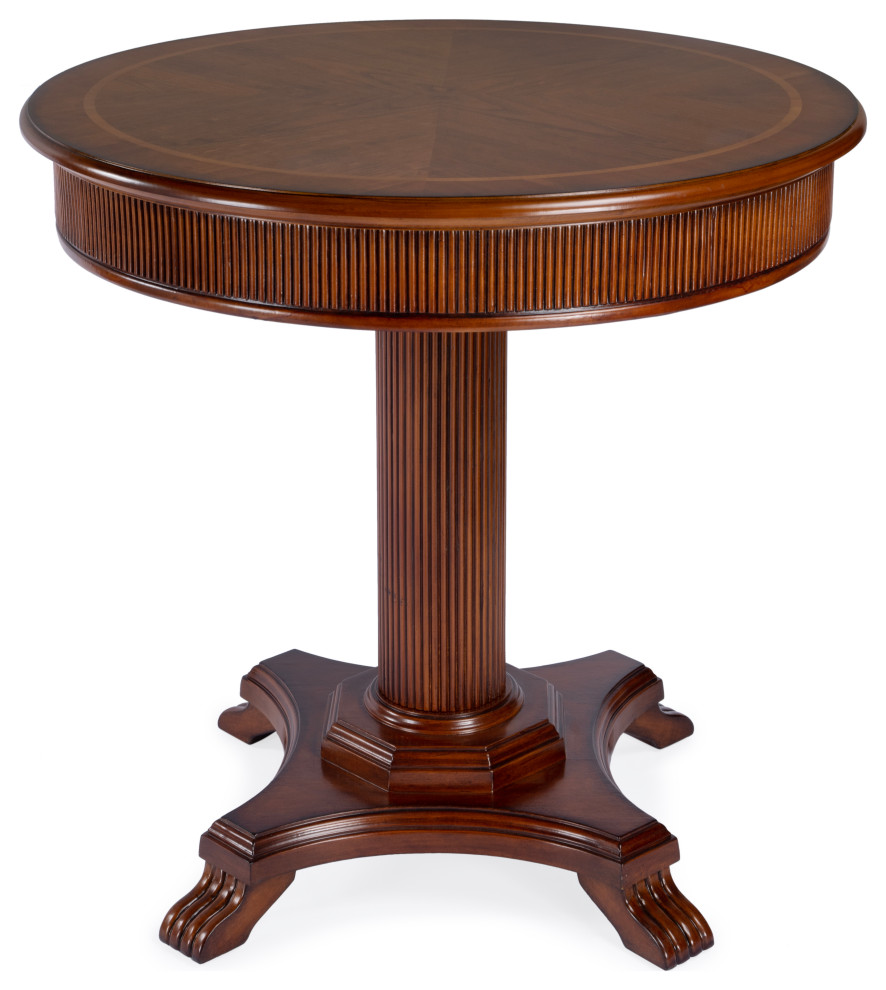 Ellsworth 36 quotRibbed Pedestal Foyer Table   Traditional   Side Tables And End Tables   by Butler Specialty Company  Houzz