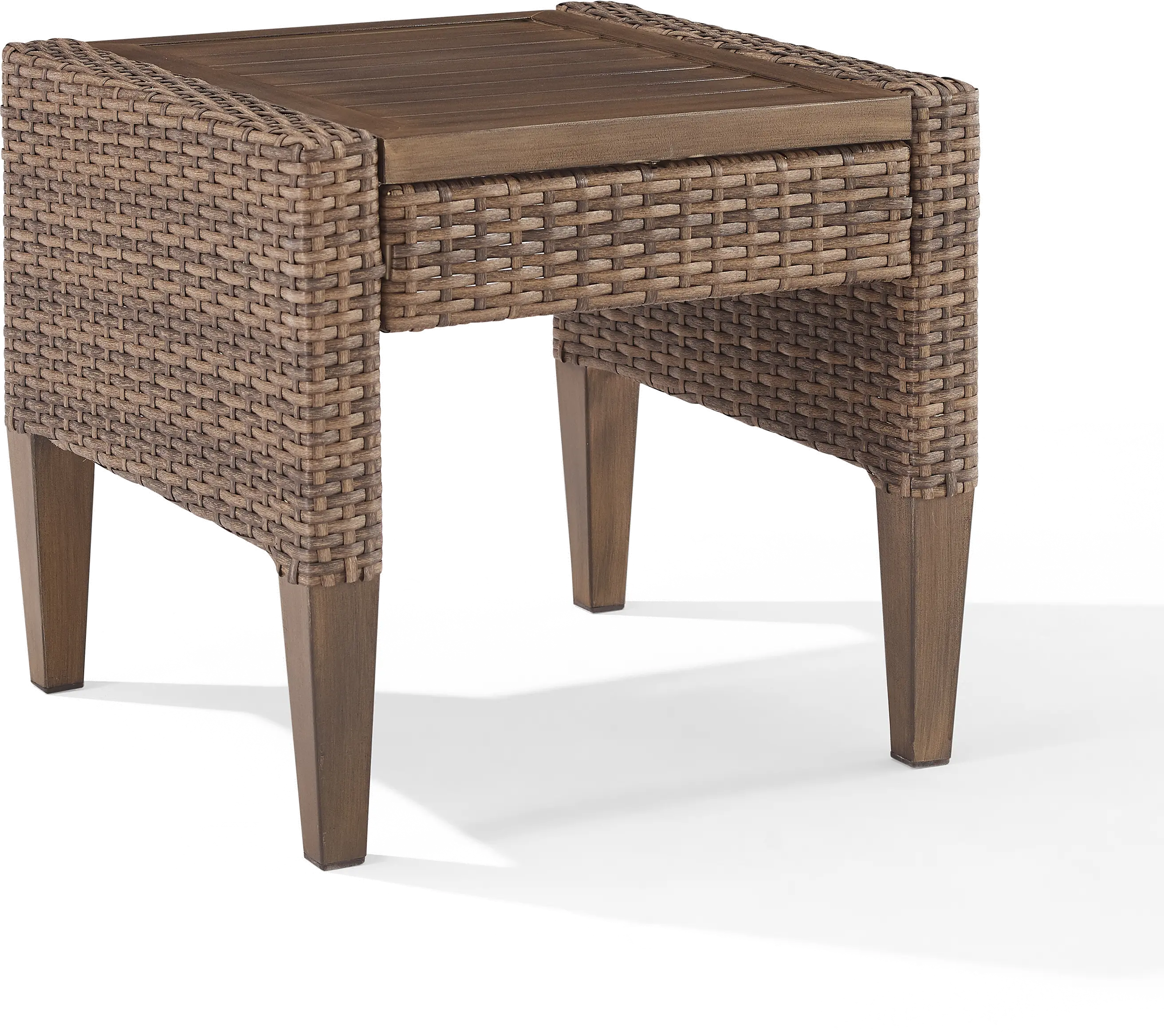 Capella Brown Wicker Patio Side Table