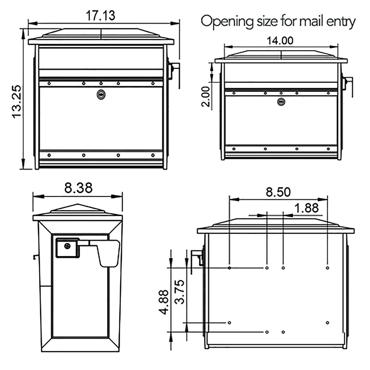 Gibraltar Mailboxes Mailsafe Contemporary Plastic Wall Mount White Mailbox