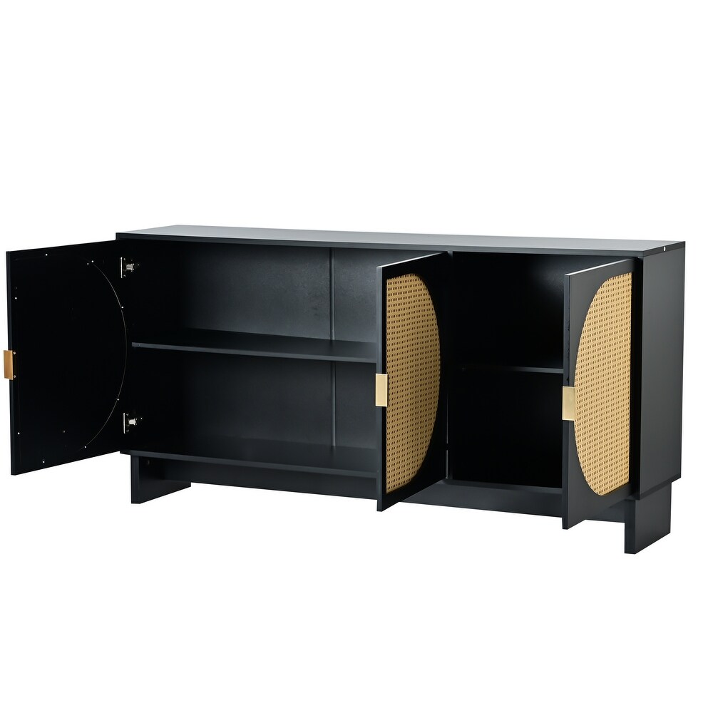 Storage Cabinet Accent Cabinet Buffet Cabinet with Rattan Door