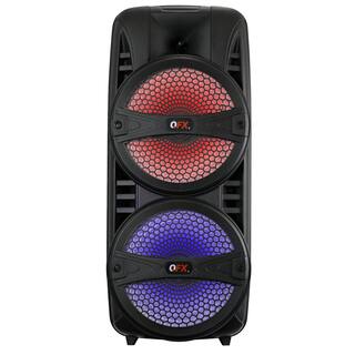 QFX Dual 8 in. Bluetooth Rechargeable Party Speaker with LED RGB Lights and True Wireless Sound PBX-8181