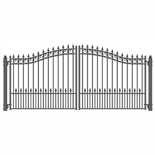 ALEKO DG18PRAD AP Steel Dual Swing Driveway Gate  ...