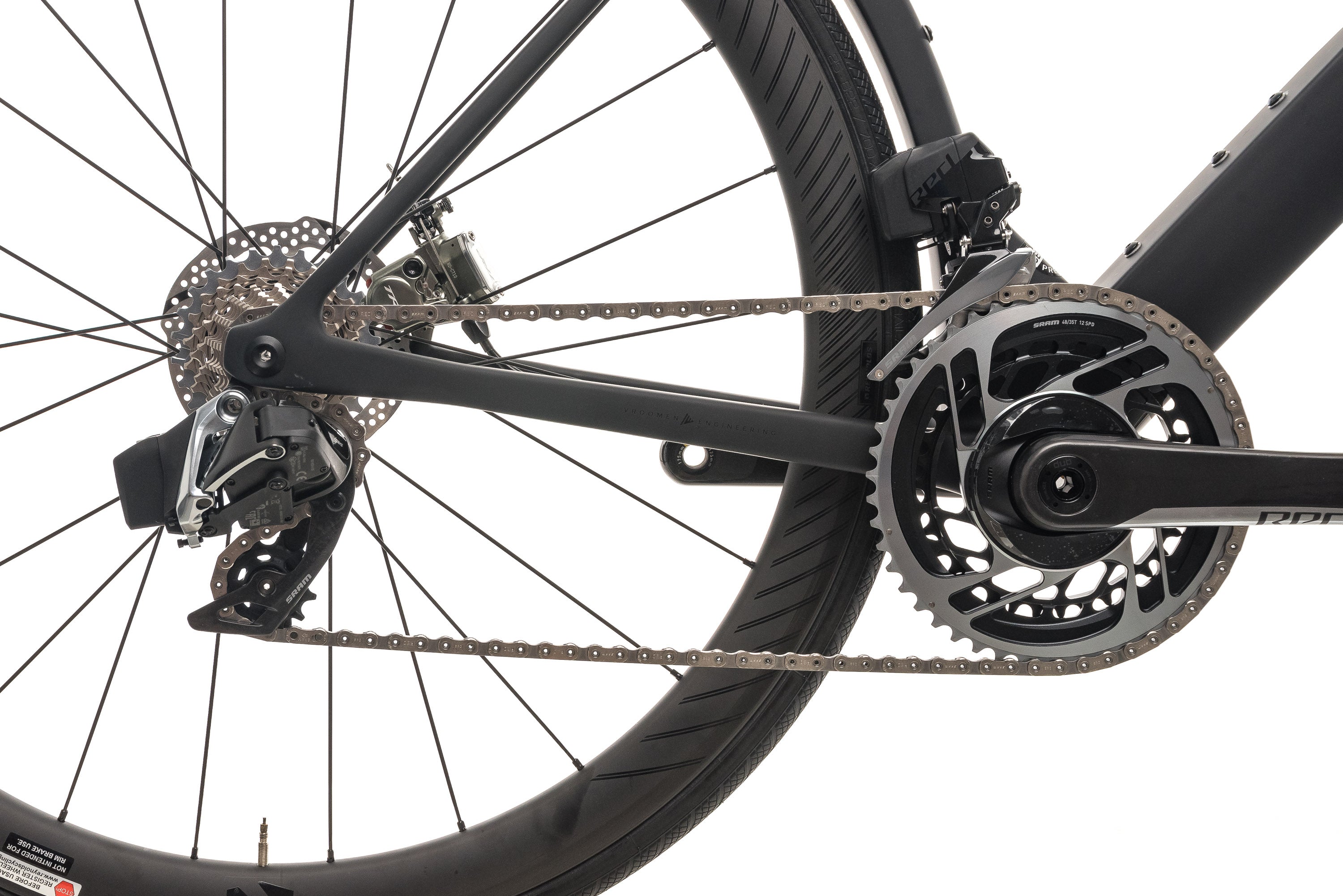 3T Strada Due Team Stealth SRAM Red AXS Road Bike - 2020, Large