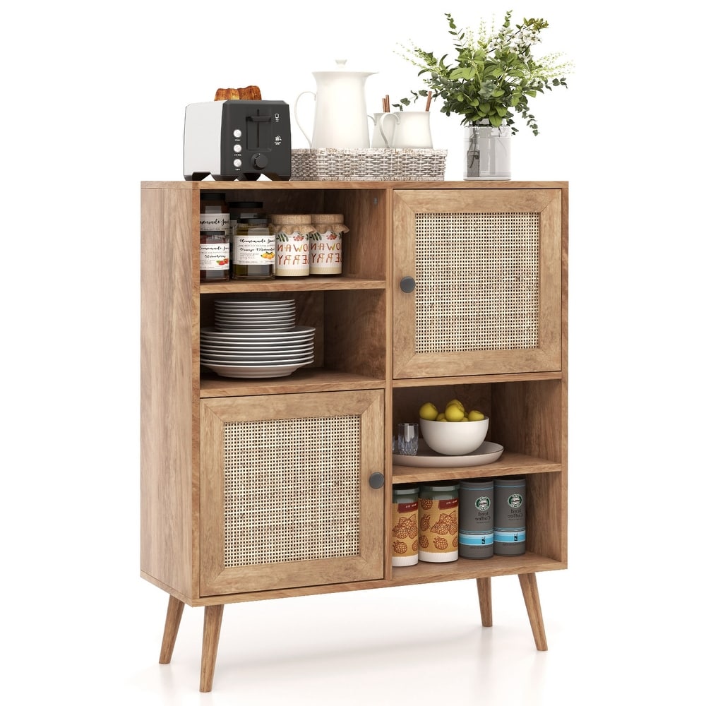 Costway Rattan Buffet Sideboard Accent Storage Cabinet Coffee Bar   See Details