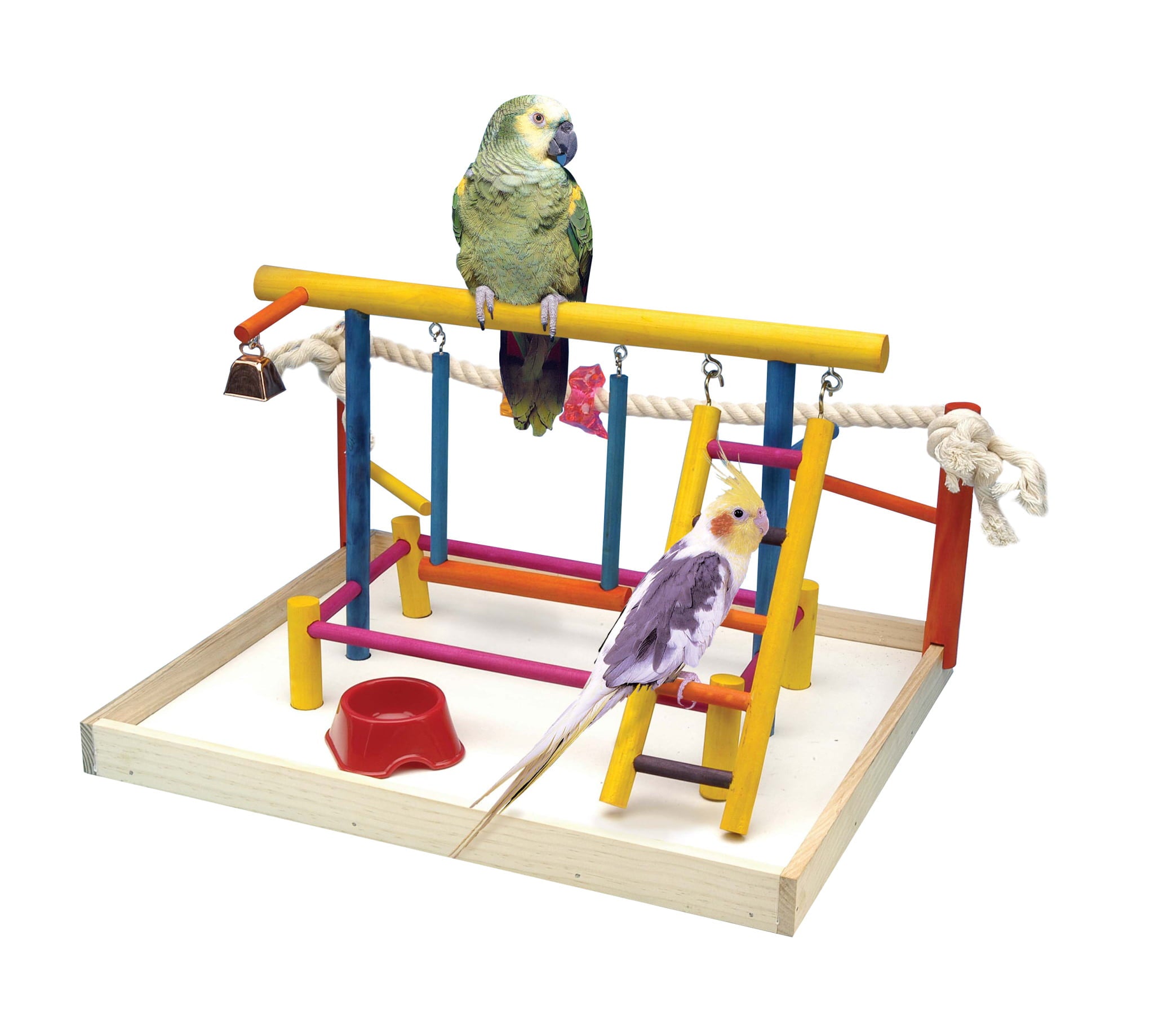 Penn-Plax Bird-Life Wood Playpen for Birds – Multi-color – Extra-Large