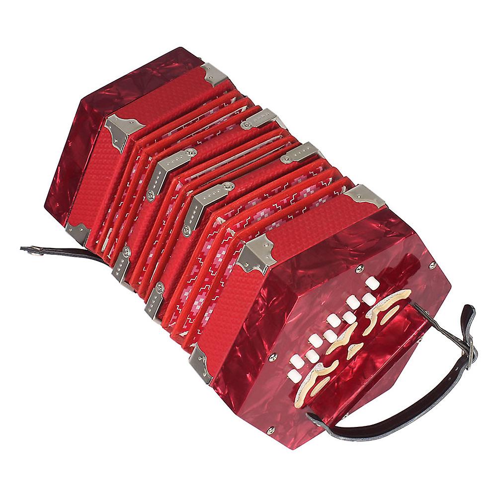 Concertina Accordion 20-button 40-reed Anglo Style With Carrying Bag Red