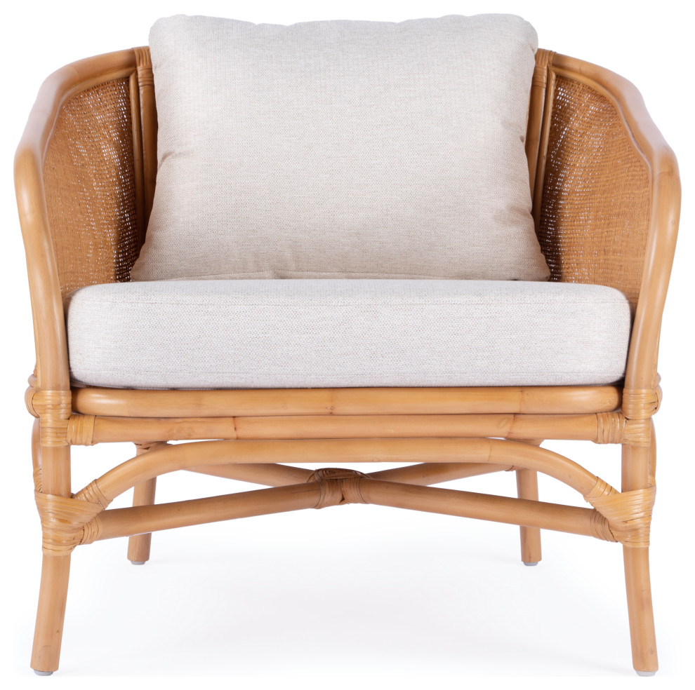 Captiva Rattan Upholstered Accent Chair   Beach Style   Armchairs And Accent Chairs   by Butler Specialty Company  Houzz