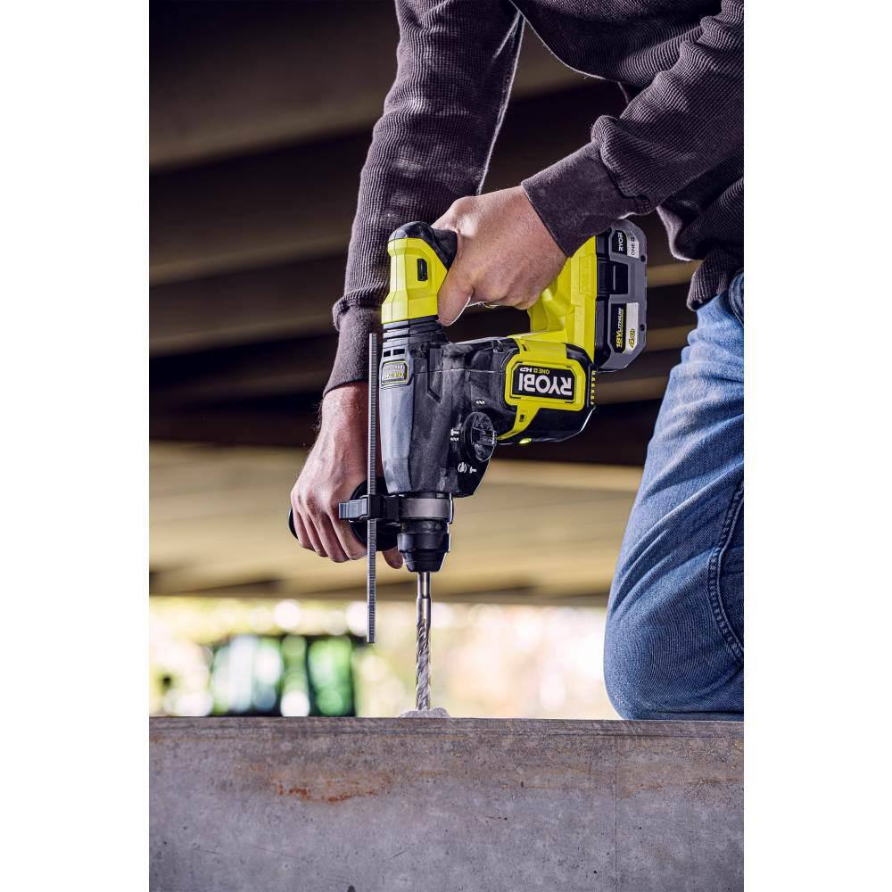 RYOBI ONE+ HP 18V Brushless Cordless Compact 58 in. SDS Rotary Hammer Kit with 2.0 Ah HIGH PERFORMANCE Battery and Charger PSBRH01K1