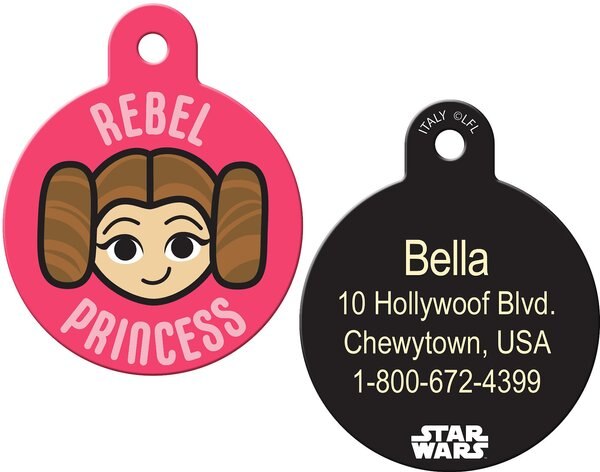 Quick-Tag Star Wars Rebel Princess Leia Circle Personalized Dog and Cat ID Tag