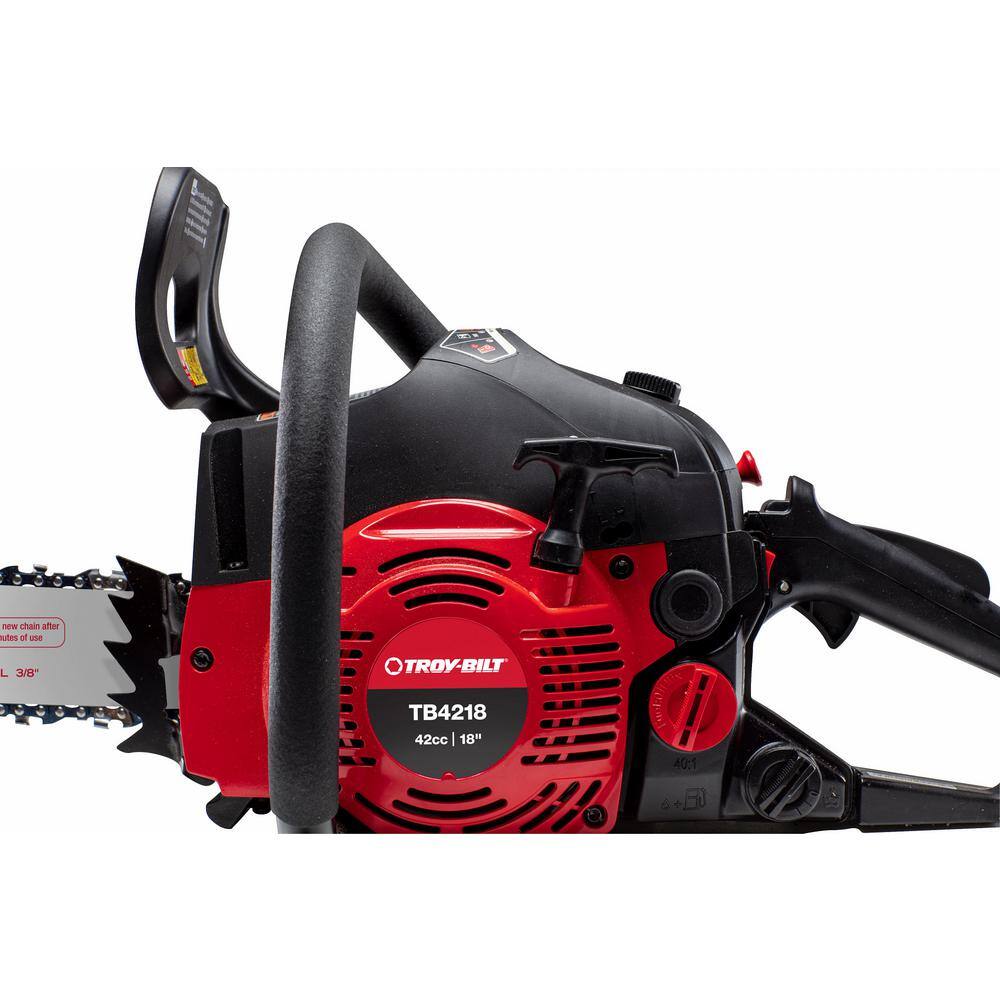 Troy-Bilt 18 in. 42 cc 2-Cycle Lightweight Gas Chainsaw with Automatic Chain Oiler TB4218