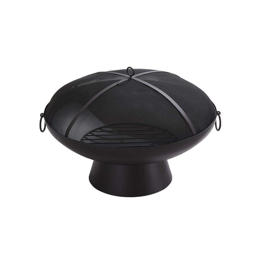 OVE Decors Brooks 31 in x 197 in Round Charcoal Powder Coated Steel Wood Burning Fire Pit