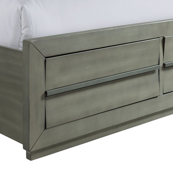 Picket House Furnishings Cosmo Queen Storage 5PC Bedroom Set in Grey - - 32982116