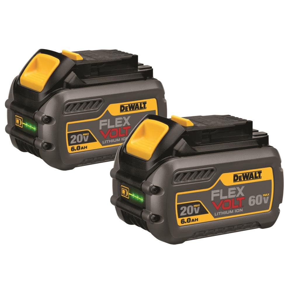 DEWALT 20V/60V MAX* FLEXVOLT 6.0 Ah Battery 2 pack DCB606-2 from DEWALT