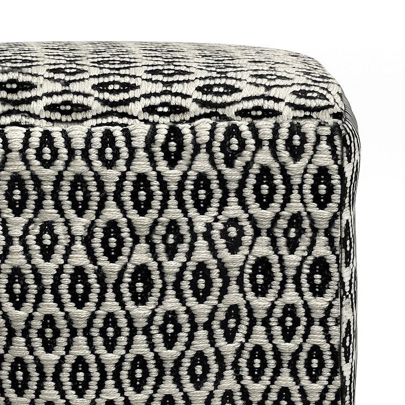 Simpli Home Kiana 18-in. Square Woven Indoor / Outdoor Pouf