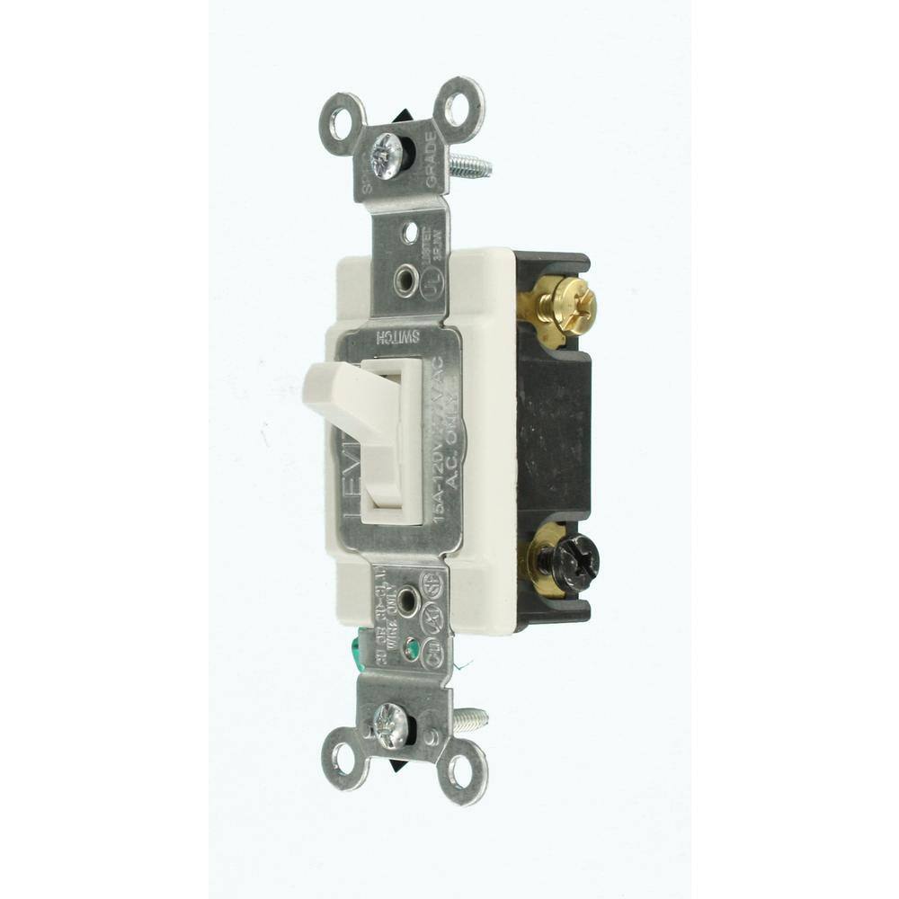 Leviton 15 Amp Single-Pole Toggle Framed 4-Way AC Switch White R52-54504-2WS