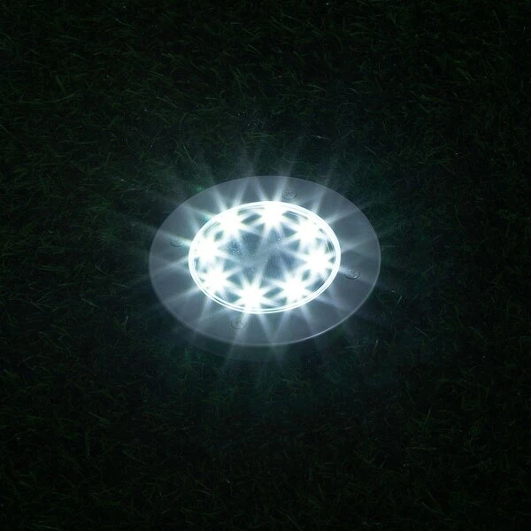 Solar Ground LED Lights In-Ground Disk Garden Lights (12 Pack/4 Pack)