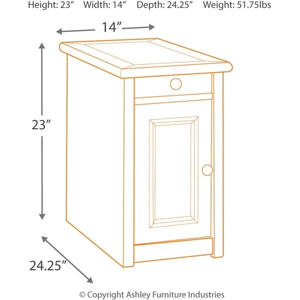 Signature Design by Ashley Chair Side End Table with Outlets/USB Ports