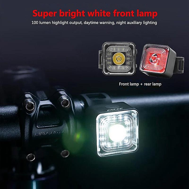 Usb Rechargeable Bike Light Front Headlight And Rear Set Led Bicycle Lamp 120 Lumen Ip66 Waterproof Cycling Smart Sensor Brake