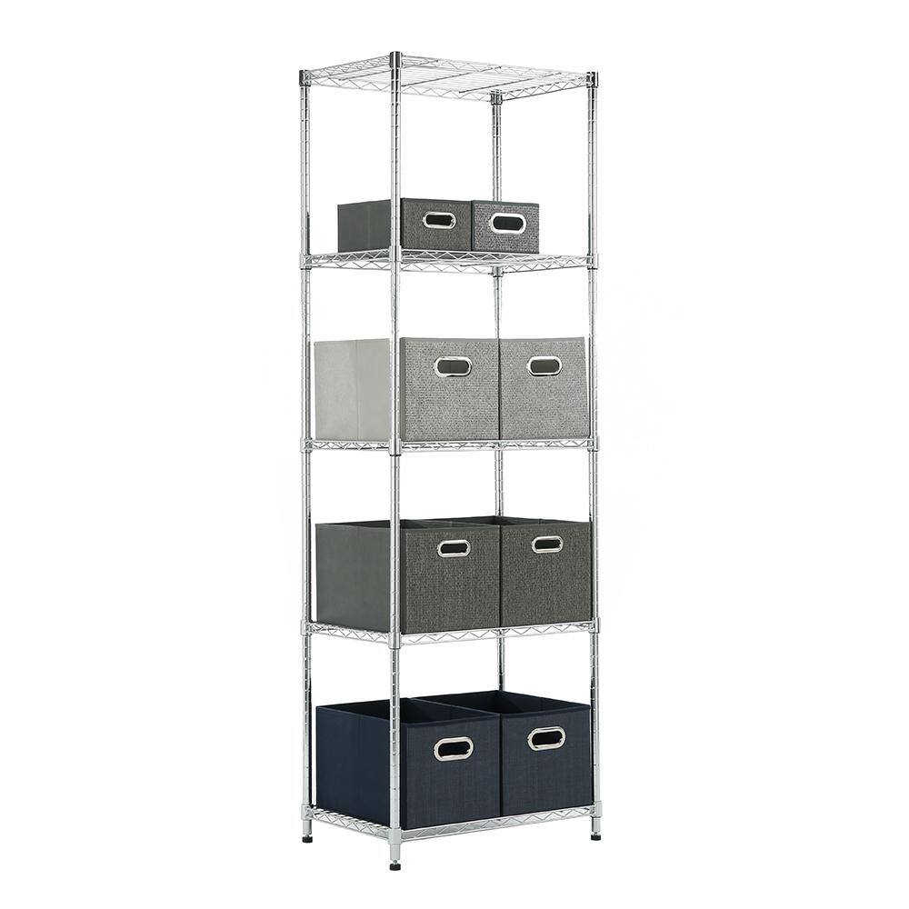 MZG Chrome 5-Tier Steel Shelving (15.7 in. x 23.6 in. x 71.4 in.) 4060181OFH501SG