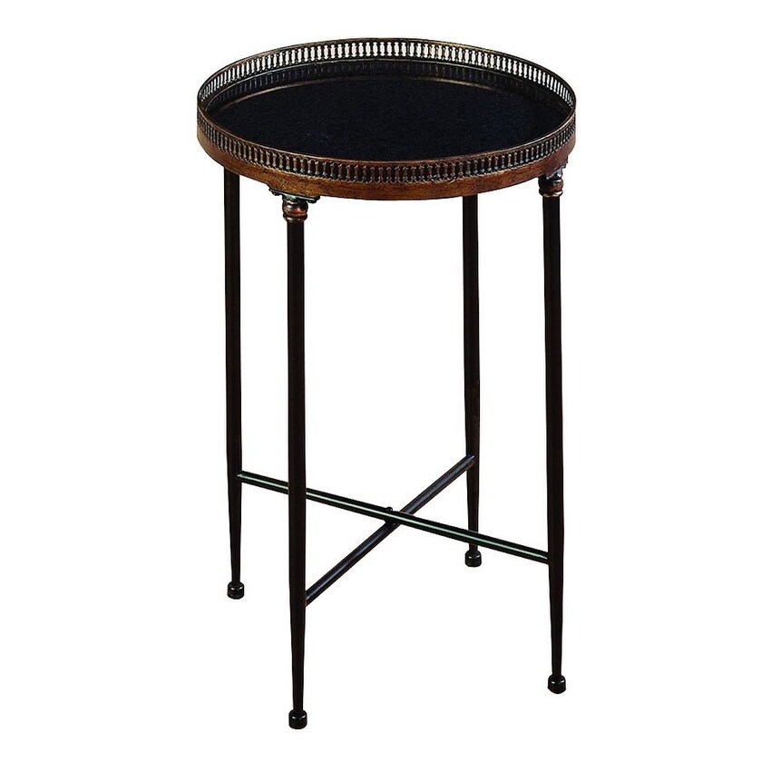 Estelle Metal and Marble Accent Table