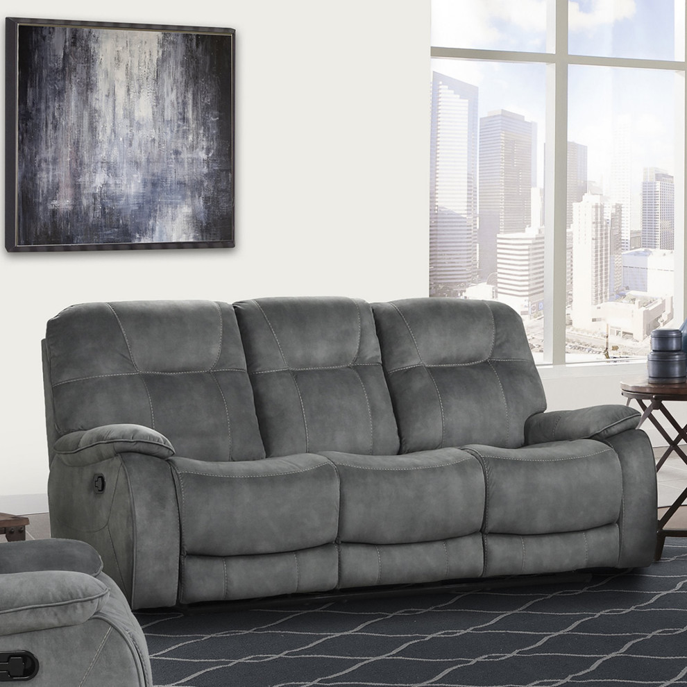 Parker Living Cooper   Shadow Grey Manual Triple Reclining Sofa   Transitional   Sofas   by Parker House  Houzz