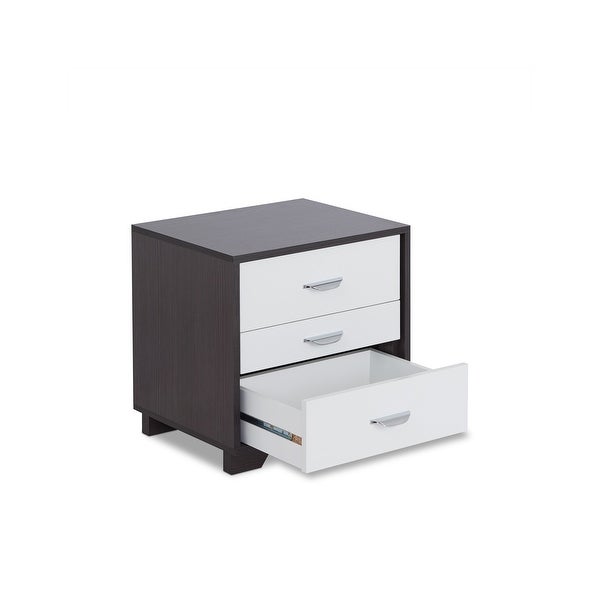 ACME Eloy Nightstand with 3 Drawers in Walnut and Espresso - - 21895280