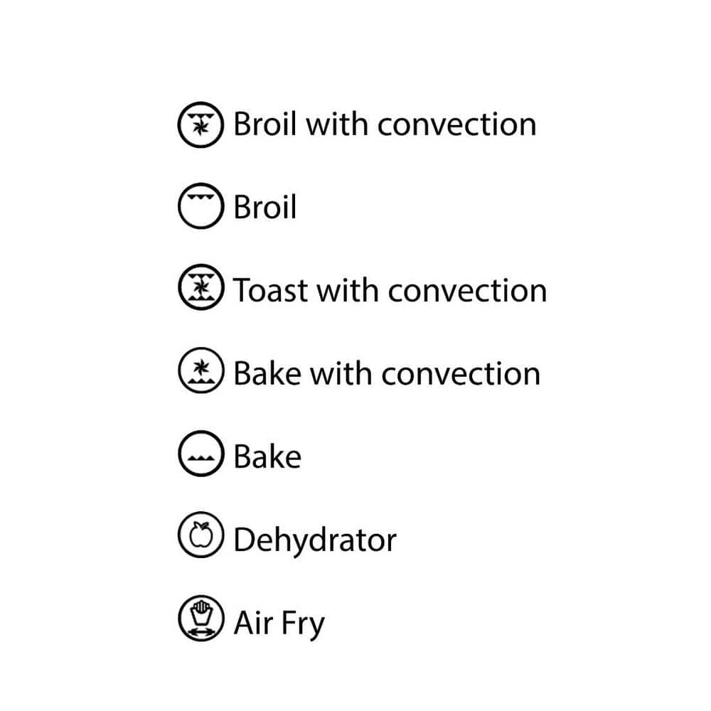 OVENTE 1700-Watt Stainless Steel Countertop Multi-Function Air Fryer Rotisserie Convection Oven and Dehydrator OFM2025BR