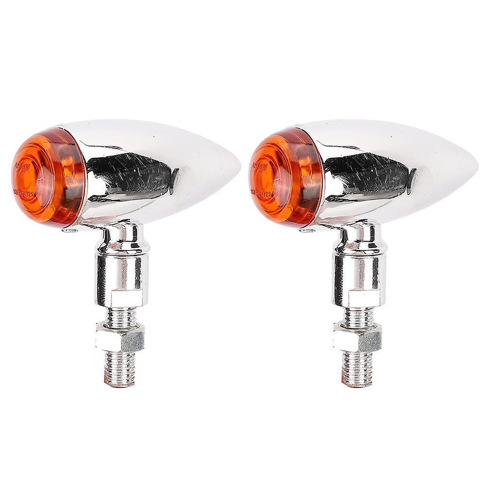 2pcs Motorcycle Bullet Turn Signal Lamp Indicator Light Modification Accessorysilver Yellow Cover