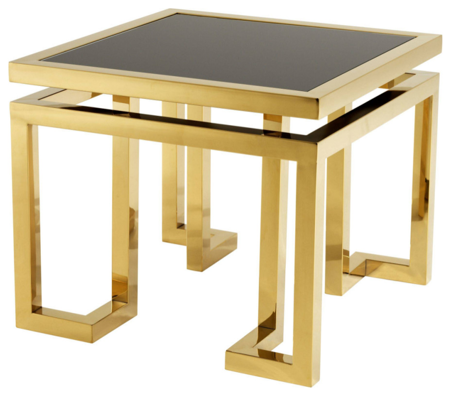 Square Gold Side Table  Eichholtz Palmer   Contemporary   Side Tables And End Tables   by Oroa   Distinctive Furniture  Houzz