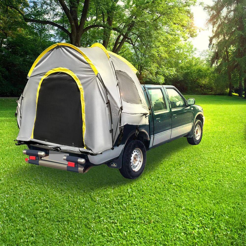 VEVOR Truck Bed Tent 6.4 ft. to 6.7 ft. Full Size Pickup Camper Tent with 2 Mesh Windows for 2-Person Hiking Fishing Grey CZZPHS6.4-6.70001V0