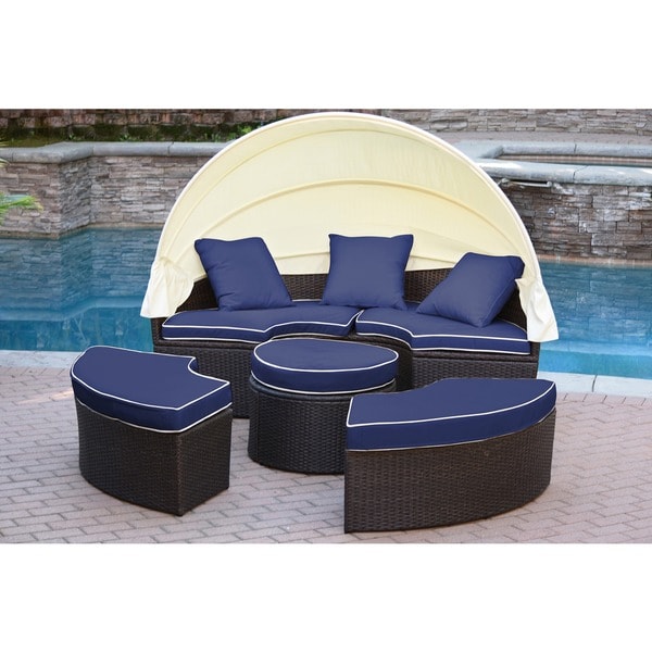 Jeco Resin Wicker Allweather 4piece Sectional Daybed With Cushions