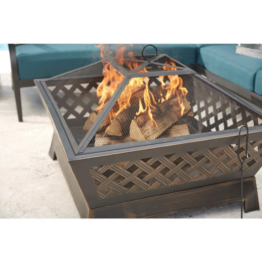 Hampton Bay Tipton 34 in. Steel Deep Bowl Fire Pit in Oil Rubbed Bronze OFW832S