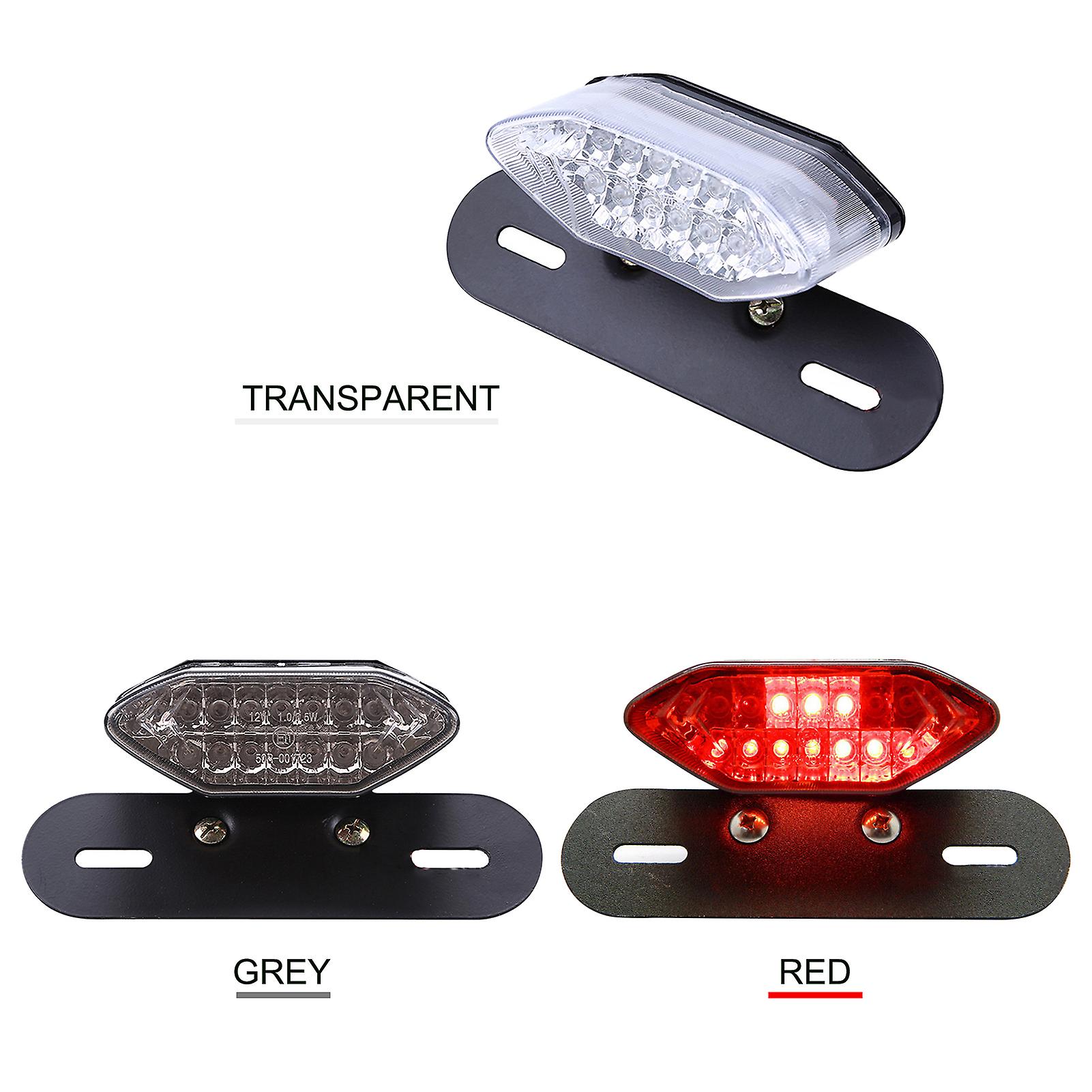 Universal Motorcycle Leds Turn Signals Brake Light Integrated License Plate Tail Lamp Grey 13.3 Inch