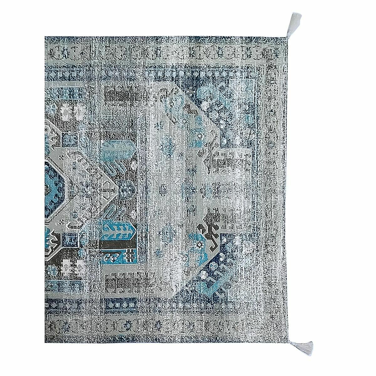 Carpet DKD Home Decor Aged finish Blue Cotton Arab (120 x 180 x 1 cm)