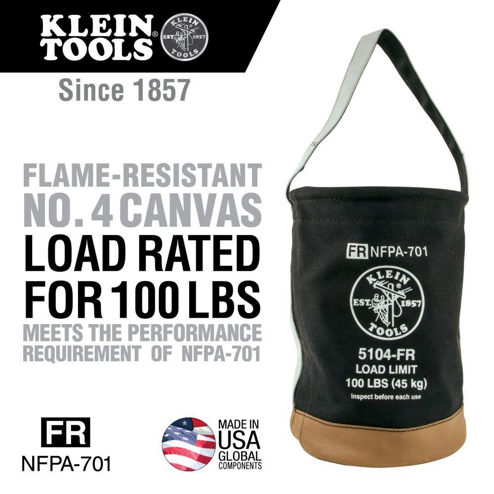 Klein Tools Flame-Resistant Canvas Bucket 5104FR from Klein Tools