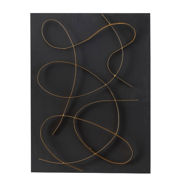 Metal Abstract Overlapping Lines Wall Decor With Gold Backing Cosmoliving By Cosmopolitan