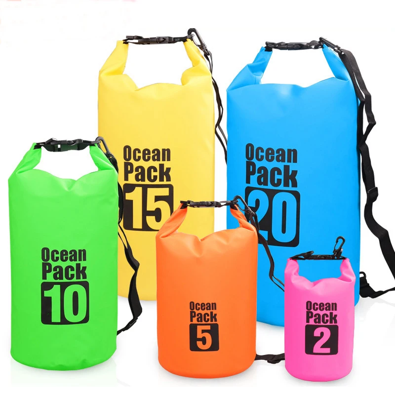 Durable Camping Hiking Boating Ocean Pack Roll Top Bag Backpack Sport Beach Gear 500D Waterproof Dry Bag