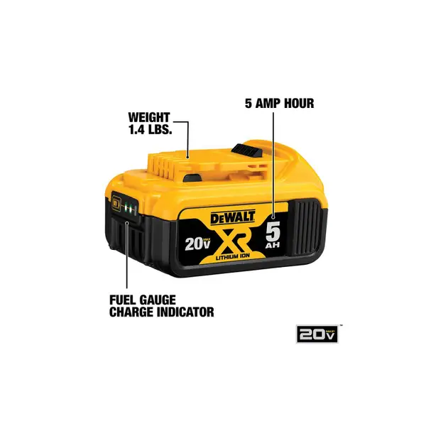 DEWALT 20V MAX 5.0Ah Battery/Charger Kit