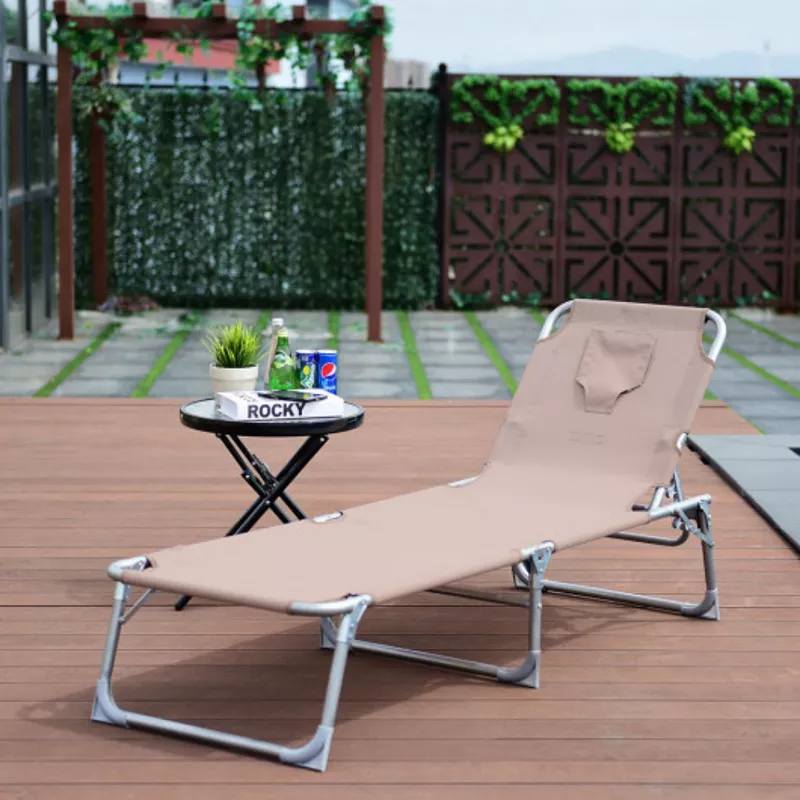 Patio Deck Adjustable Chaise Lounge Recliner Chair