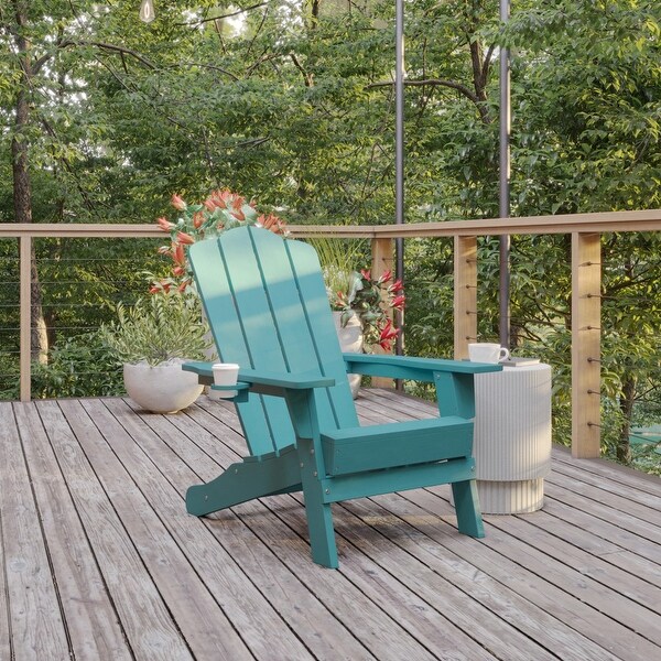 Commercial Grade AllWeather Adirondack Chair with Swiveling Cupholder