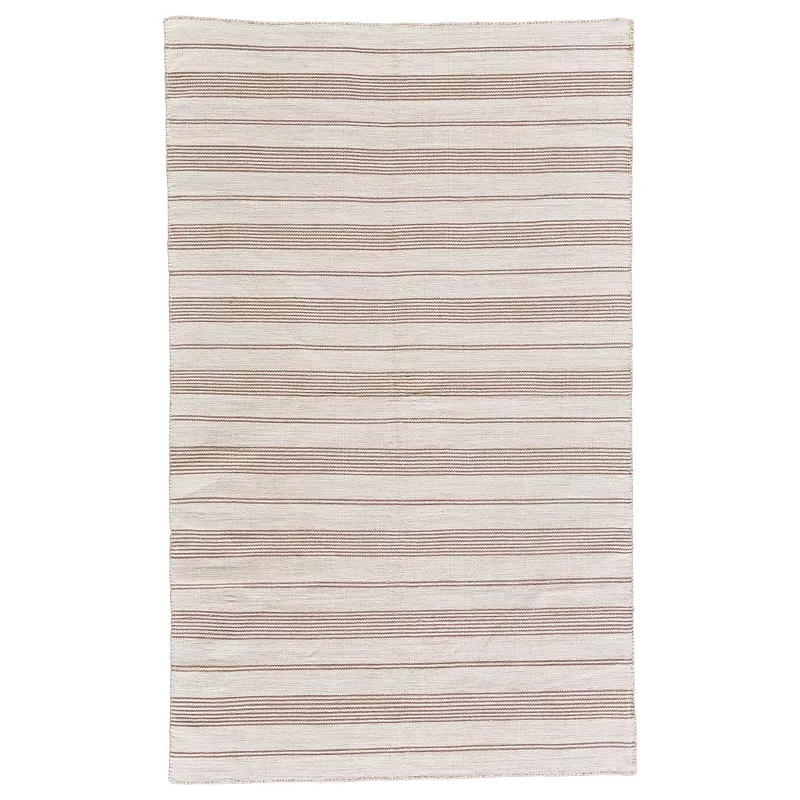 4' x 6' Gray and Ivory Handwoven Striped Rectangular Outdoor Area Throw Rug