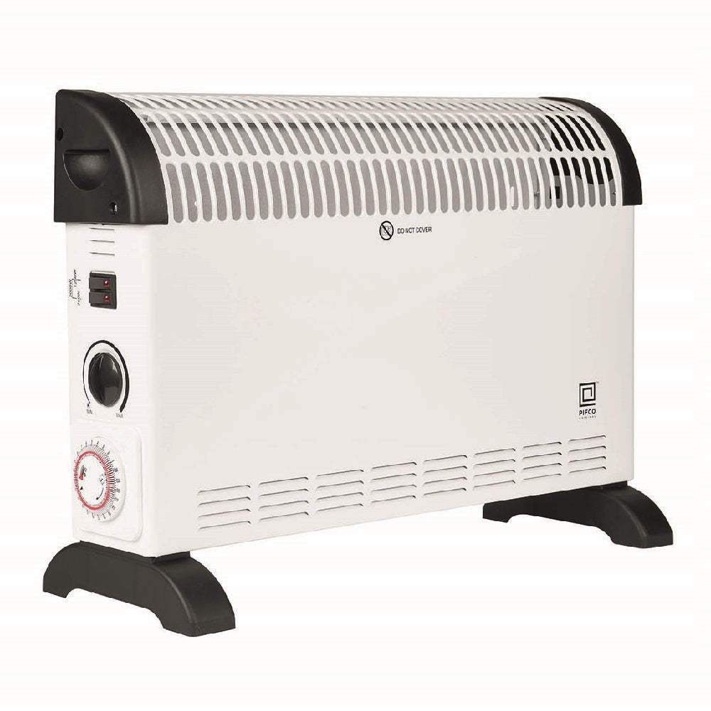 PIFCO 203847 White 2kW Thermostat 24hr Timer Convector Heater 3 Settings