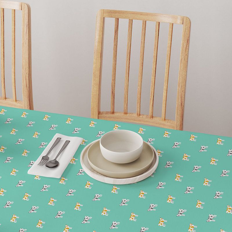 Square Tablecloth， 100% Cotton， 60x60， Cow Pixel Art