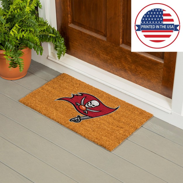 Evergreennfltampa Bay Buccaneers Logo Natural Coir 28 X 16 Inches Indoor Outdoor Doormat